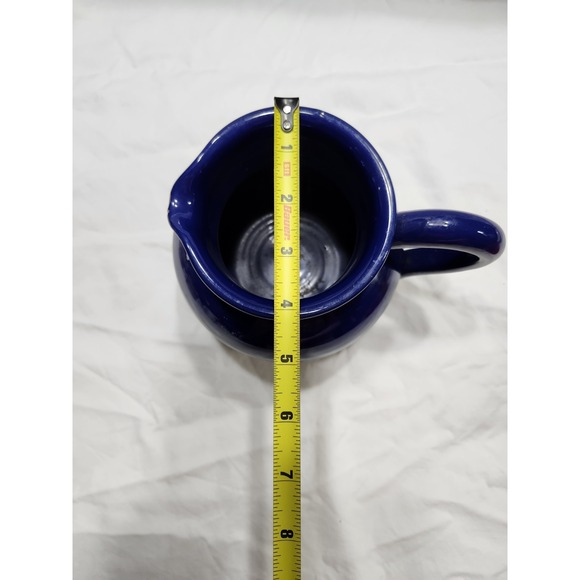 Vintage Stoneware Blue Glazed Pottery  Pitcher  5.5 Inches‎ Cottagecore Boho - Picture 10 of 10
